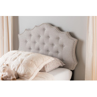 Baxton Studio BBT6693-Greyish Beige-Twin HB-H1217-14 Aurora Modern and Contemporary Greyish Beige Fabric Twin Size Headboard